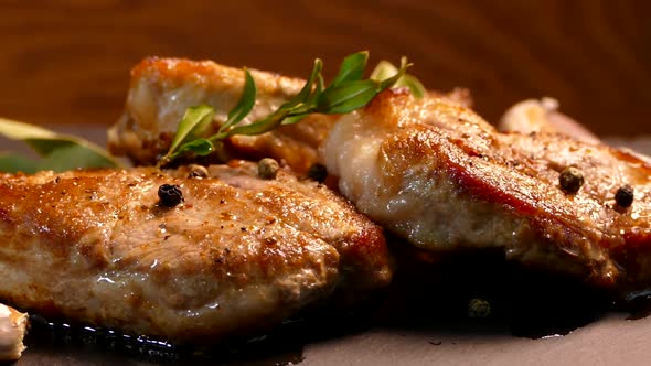 Fried Pork Steak on a Plate