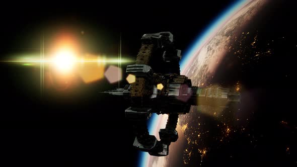 International Space Station Over the Planet Earth alt