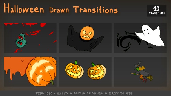 Halloween Drawn Transitions