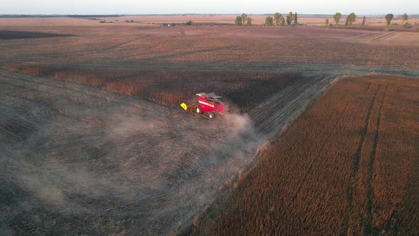 Aerial Shot of Combine