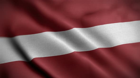 Latvia Flag Closeup Blowing In Wind