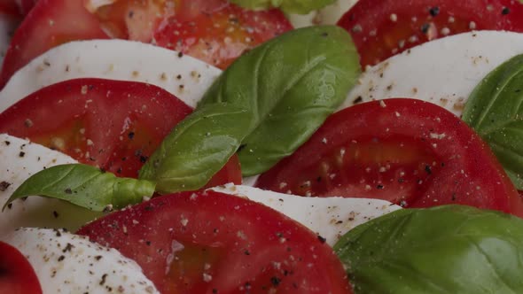 Italian Caprese Salad from the Chef in an Italian Restaurant.