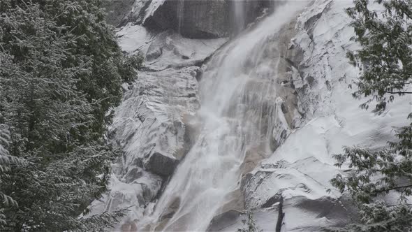 View of Shannon Falls and Water Rushing Down the Canyon