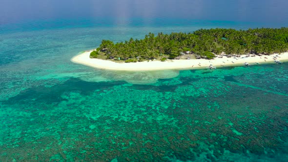 Landscape of Tropical Island Beach with Perfect Sky