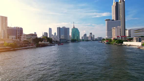 4K UHD : Bangkok thailand aerial city view drone footage over the city