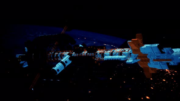 Big Spaceship on the Earth Orbit alt