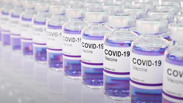 Coronavirus Covid -19 vaccine bottle. SARS-CoV-2. Corona