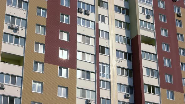 Multicolored Highrise Apartment House for Background