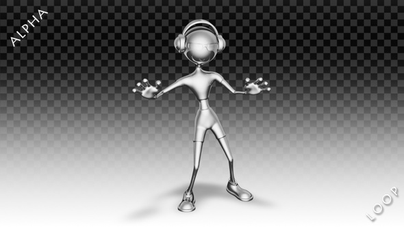 3D Silver Man - Cartoon Catchy Dance