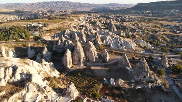 Cappadocia Landscape Aerial View. Turkey. Goreme National Park