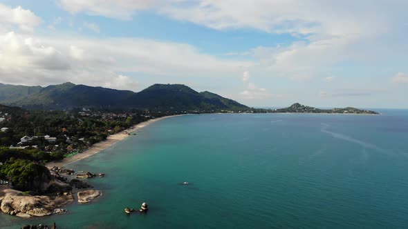 Beautiful high view of nature with sea ocean