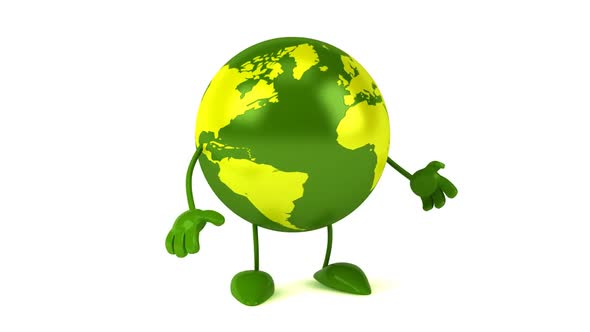 Fun 3D cartoon green world walking and presenting alt