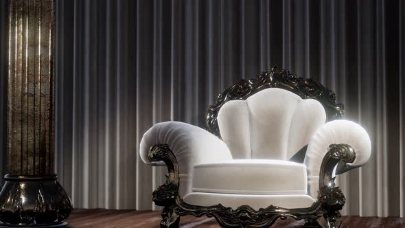 Luxurious Theater Curtain Stage with Chair alt