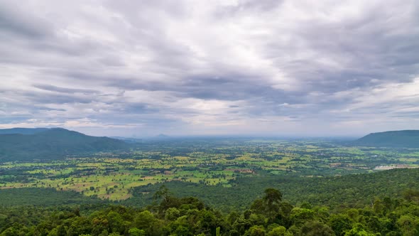 Mountain and valley in Noen Maprang district, Phitsanulok province, Thailand - time lapse