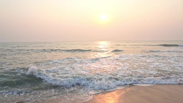 Beautiful sunset on the tropical beach and sea