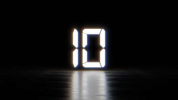 Countdown 3D Digital Clock With RGB Distortion