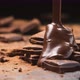 Chocolate pouring on chocolate bars on black slate background - VideoHive Item for Sale
