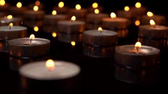 Mourning candles in the night