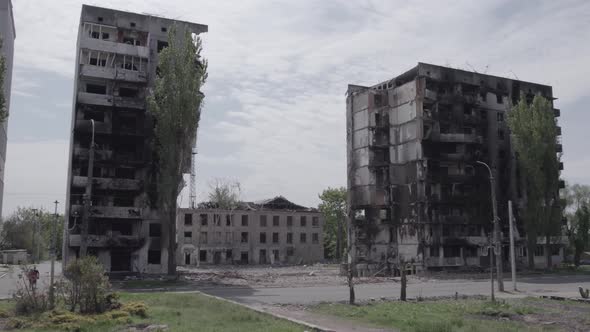 War in Ukraine  Destroyed Building in Borodyanka Bucha District