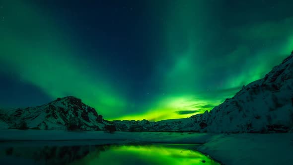 Timelapse of Aurora borealis northern lights. Aurora Borealis Milky Way Galaxy Rise Time Lapse Stars