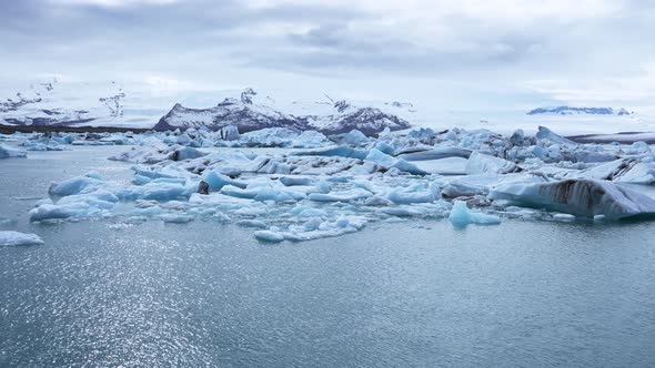 Beautiful View of Icebergs Floating in Glacier Lagoon