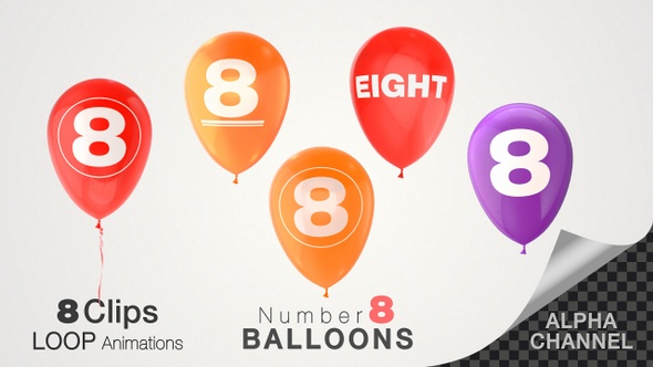 Balloons With Number 8