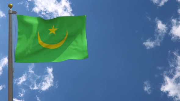 Mauritania Flag On Flagpole