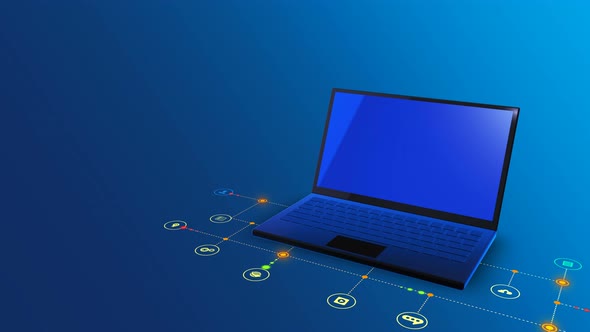 Laptop Empty Screen, Modern Tech Business Life, Efficient Work Tool Background