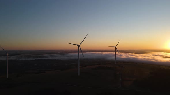 Wind Power Plant at Sunrise