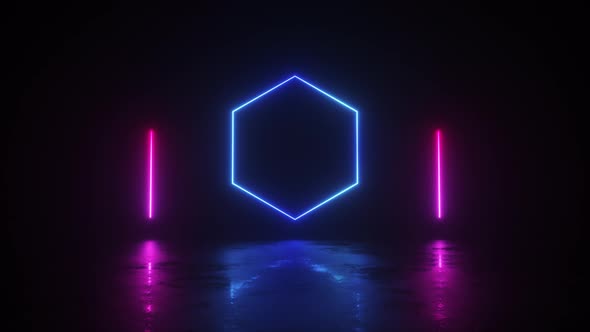 Geometric Flickering Neon Frame Loop