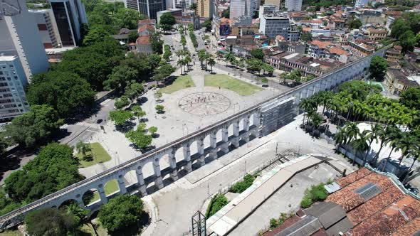 Famous Arches of Lapa tourism landmark at downtown Rio de Janeiro Brazil