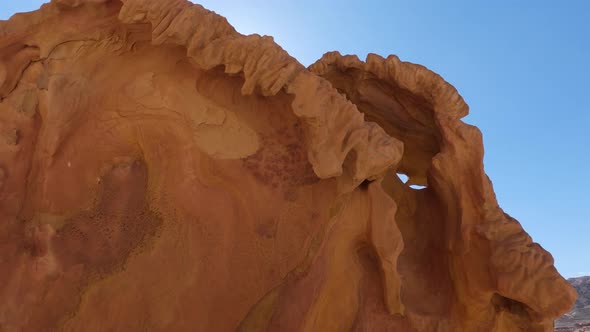 Mushroom Rock Close Up At Colored Canyon In Egypt. Tourist Destination.