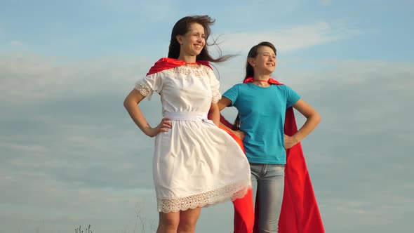 Mom and Daughter Play Superheroes