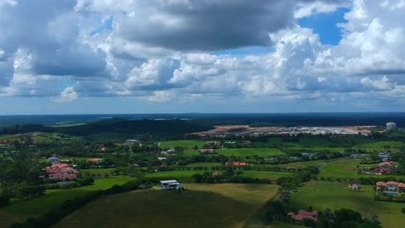 Wide shots of a non urban development in asia