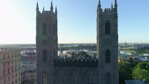 Aerial view of Notre-Dame Basilica, Montreal