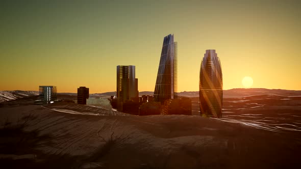 City Skyscrapes in Desert alt