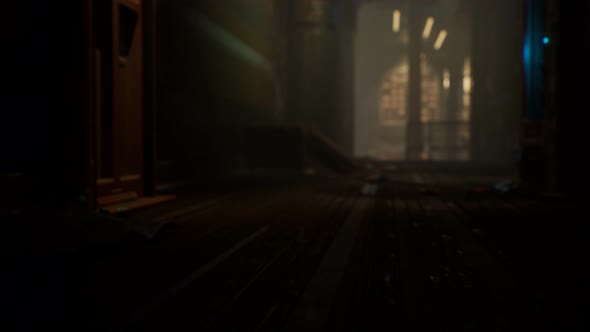 Interior of Abandoned Old Motel alt