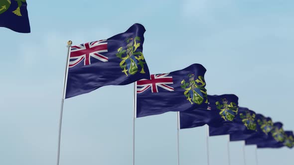 Pitcairn Islands Row Of Flags  alt