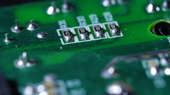 Electronic Chip Board With Circuits Rotating Around