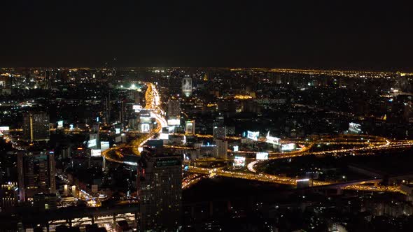 Siam and Rachathewi Districts Aerial Views, Rooftop Bar, in Bangkok, Thailand