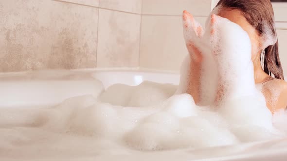 Girl in a Bath with Foam