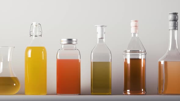 Glass Bottles With Juice