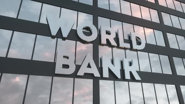 World Bank Sign on a Modern Glass Skyscraper