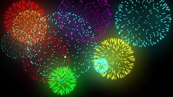 Colorful Festive Fireworks Made Of Glowing Particles Mary Christmas alt
