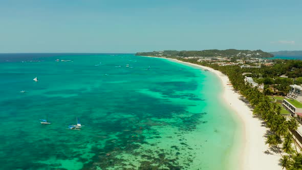 Boracay Island with White Sandy Beach Philippines