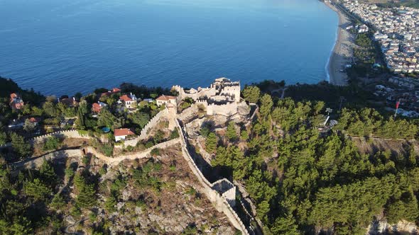 Aerial View Alanya Castle  Alanya Kalesi