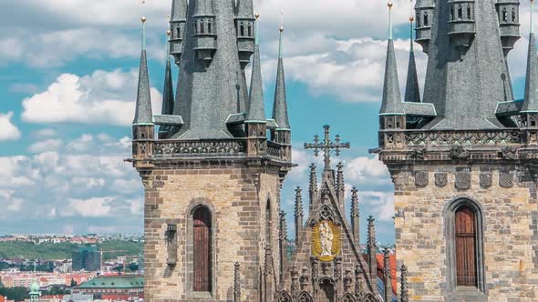 Church of Our Lady Before Tyn Timelapse in Prague Czech Republic