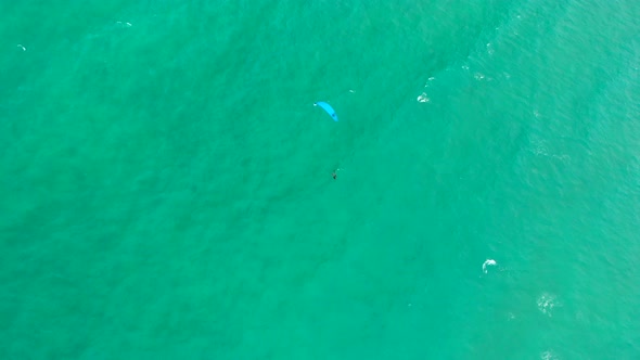 Aerial of Kite Boarder in Kailua Bay
