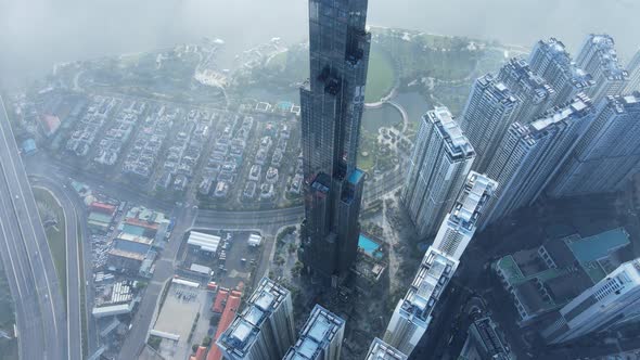 Aerial view building Landmark81 in Ho Chi Minh city, Viet Nam