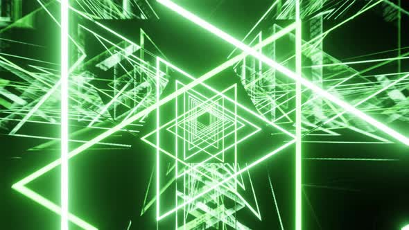 Green Neon Line Show For Party Background Vj Loop 4K